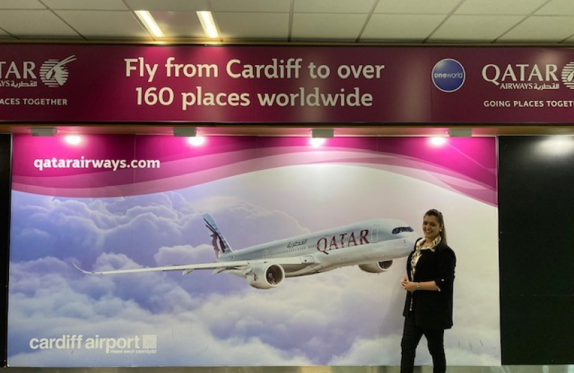 Natasha Asghar at Cardiff Airport