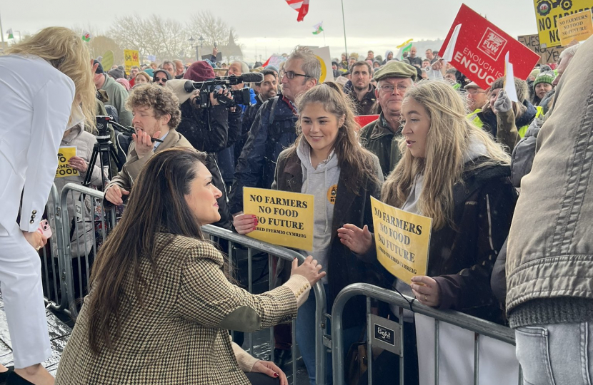 MS meets with Welsh farmers at largest protest in the Welsh Parliament’s history