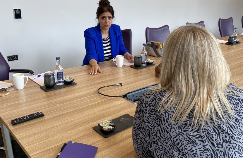 Natasha Asghar MS talking with Danielle Bounds from the ICC.