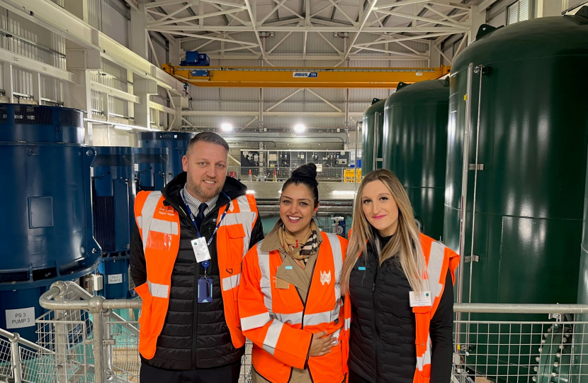 Natasha Asghar MS at Welsh Water's new pumping station.