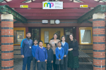 Natasha Asghar MS with pupils at Maindee Primary School.