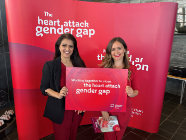 Natasha Asghar MS with Gemma Roberts from the British Heart Foundation.