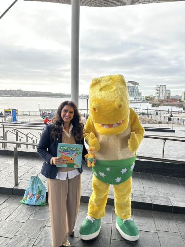 Natasha with Pantosaurus.