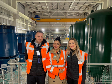 Natasha Asghar MS at Welsh Water's new pumping station.